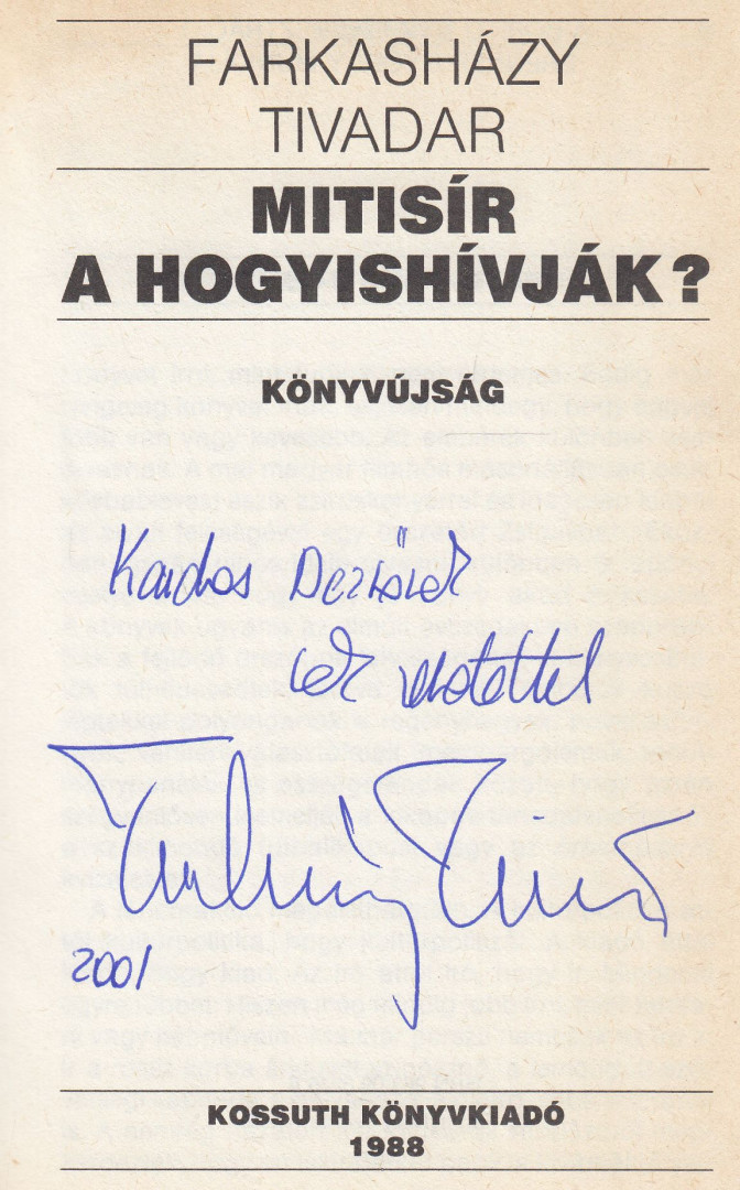 Farkasházy Tivadar - Mitisír a hogyishívják? (dedikált) [antikvár]