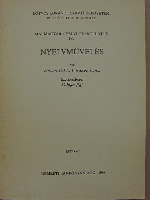 Balázs Géza - Nyelvművelés [antikvár]