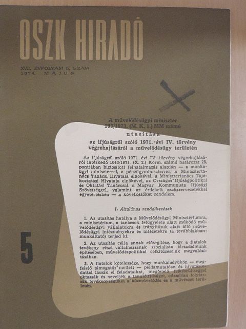 Dr. Jóboru Magda - OSZK Hiradó 1974. május [antikvár]
