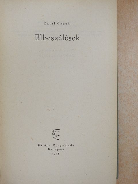 Karel Čapek - Elbeszélések [antikvár]