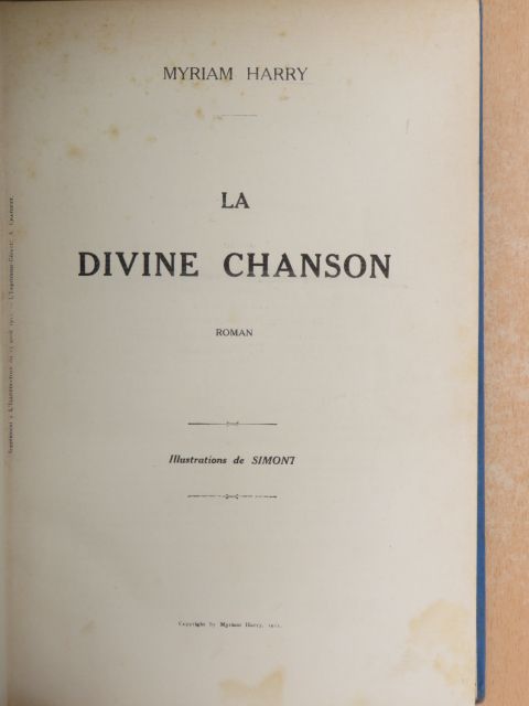 Myriam Harry - La divine chanson [antikvár]