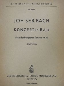 Johann Sebastian Bach - Konzert in B dur [antikvár]