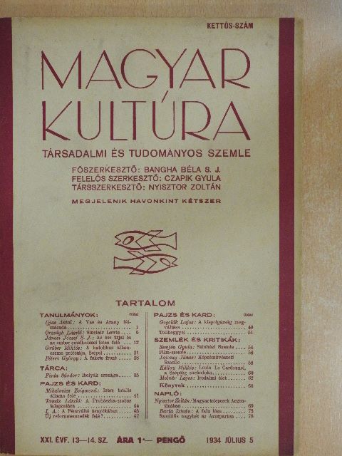 Barta István - Magyar Kultúra 1934. július 5. [antikvár]