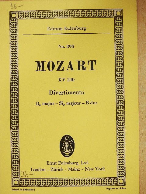 Wolfgang Amadeus Mozart - Divertimento [antikvár]