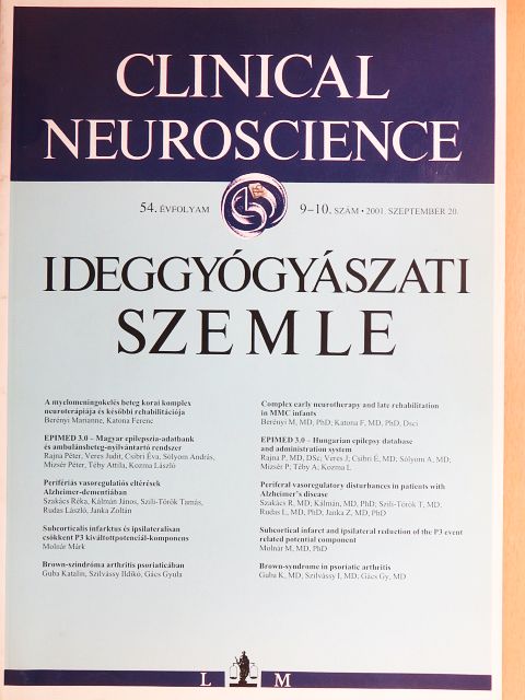 Berényi Marianne - Ideggyógyászati Szemle 2001. szeptember 20. [antikvár]