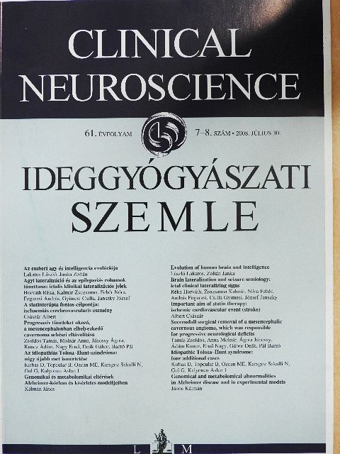 Emed Alexander - Ideggyógyászati Szemle 2008. július 30. [antikvár]