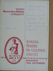 Kamara ékszer és grafikai aukció [antikvár]