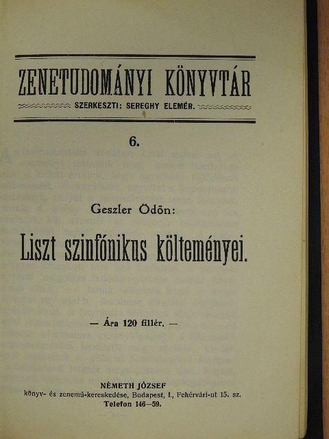 Geszler Ödön - Liszt szinfónikus költeményei [antikvár]