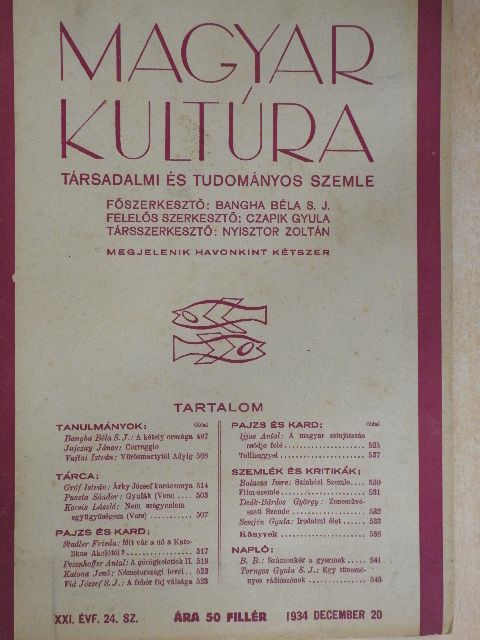 B. B. - Magyar Kultúra 1934. december 20. [antikvár]