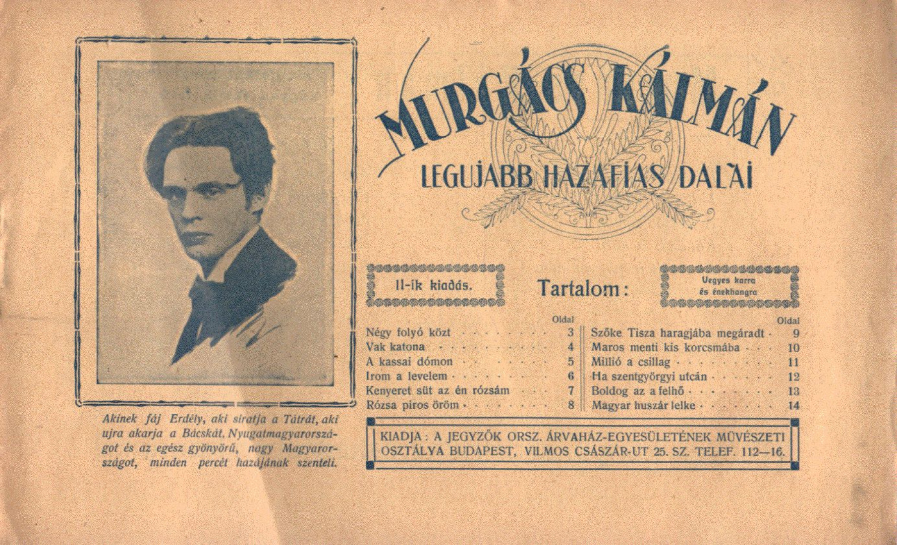 MURGÁCS KÁLMÁN - Murgács Kálmán legujabb hazafias dalai [antikvár]