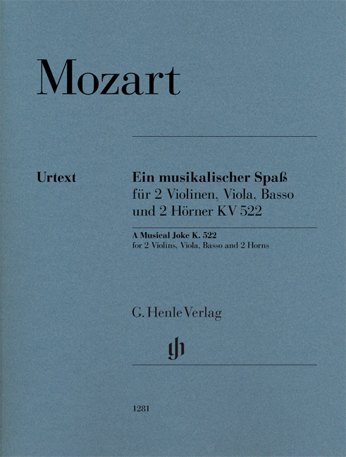 MOZART, W,A, - EIN MUSIKALISCHER SPAß FÜR 2 VIOLINENE, VIOLA, BASSO UND 2 HÖRNER KV 522 (STIMMEN)