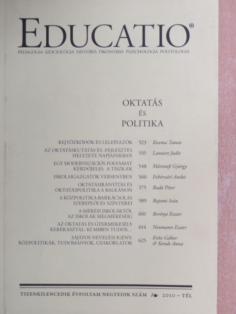 Fehérvári Anikó - Educatio 2010. tél [antikvár]