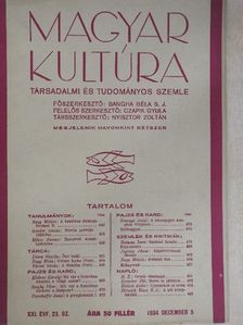 Balassa Imre - Magyar Kultúra 1934. december 5. [antikvár]