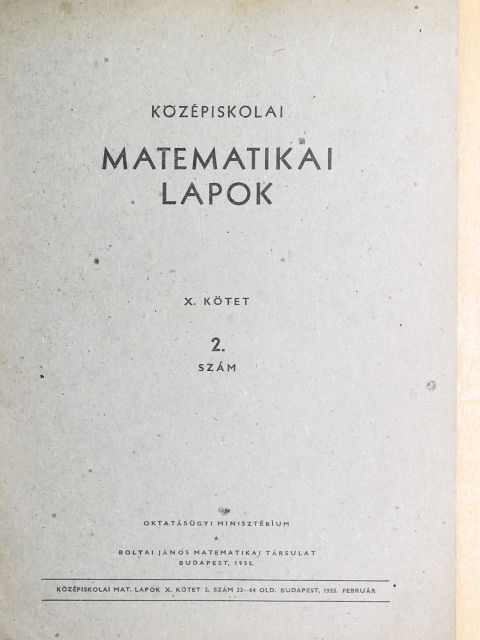Kárteszi Ferenc - Középiskolai matematikai lapok 1955. február [antikvár]