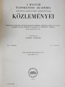 Herke Sándor - A Magyar Tudományos Akadémia Agrártudományok Osztályának Közleményei 1957/1-4. [antikvár]