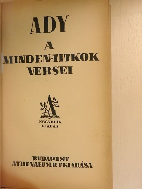 Ady Endre - A minden-titkok versei [antikvár]
