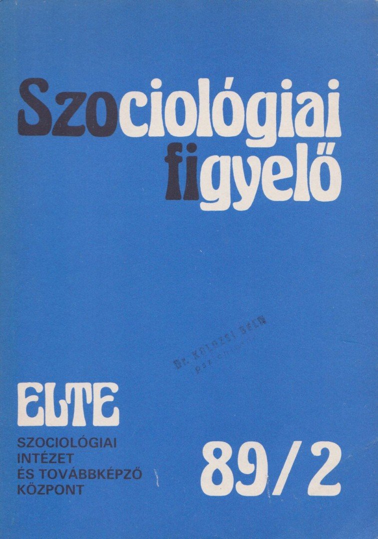 Békés Ferenc - Szociológiai figyelő 1989/2. [antikvár]