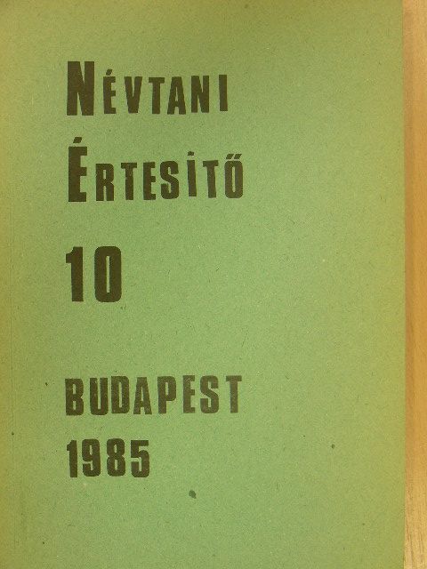 Névtani Értesítő 10. [antikvár]