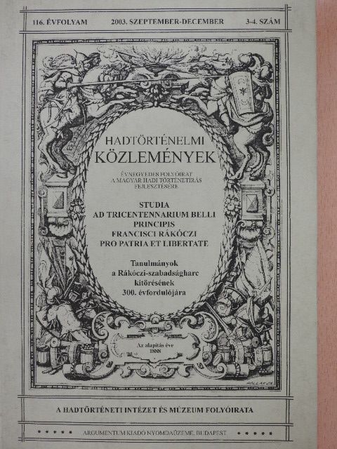 Balogh István - Hadtörténelmi Közlemények 2003. szeptember-december [antikvár]