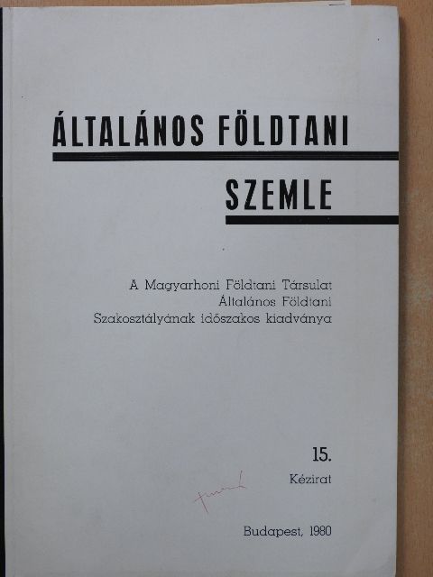 Balogh Kálmán - Általános földtani szemle 15. [antikvár]