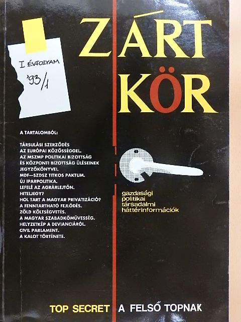 Szabó Iván - Zárt Kör 1993/1. [antikvár]