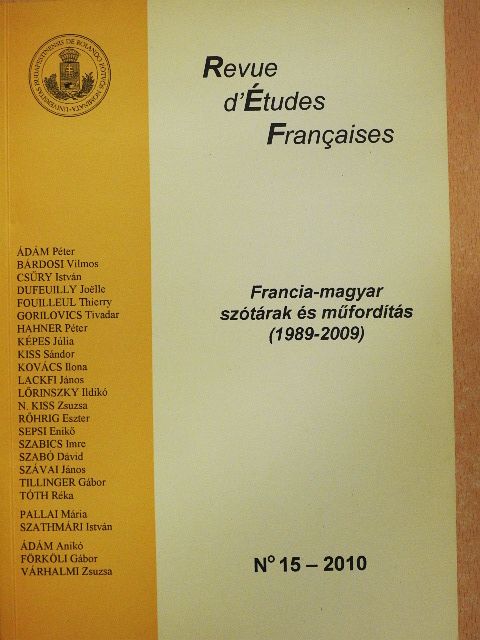 Bárdos Vilmos - Francia-magyar szótárak és műfordítás (1989-2009) [antikvár]