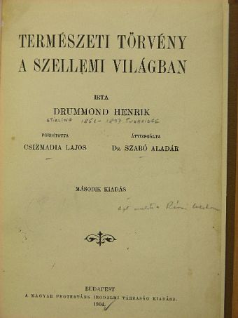 Drummond Henrik - Természeti törvény a szellemi világban [antikvár]