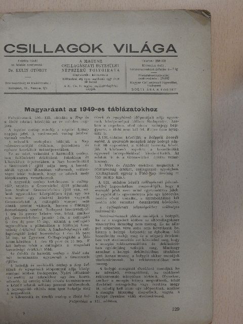 Barátfalvi Ottó - Csillagok Világa 1948. november-december [antikvár]