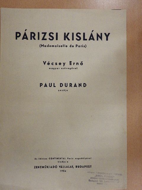 Paul Durand - Párizsi kislány [antikvár]