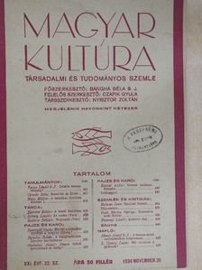 Balassa Imre - Magyar Kultúra 1934. november 20. [antikvár]