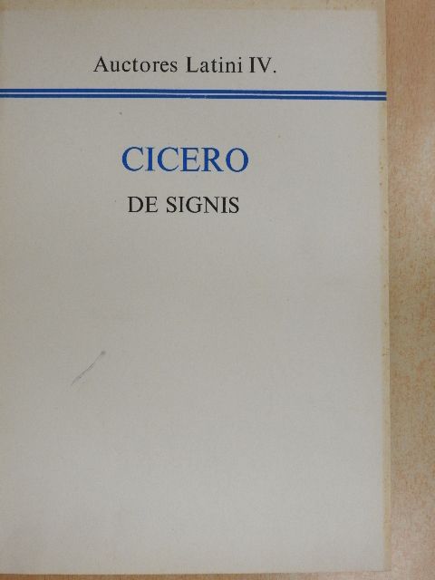 Cicero - De signis [antikvár]