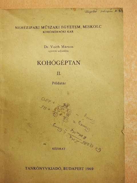 Dr. Voith Márton - Kohógéptan II. [antikvár]
