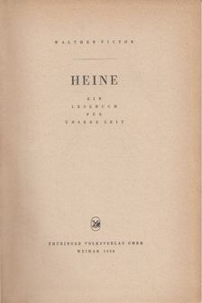 WALTHER VICTOR - Heine - Ein Lesebuch für unsere Zeit [antikvár]