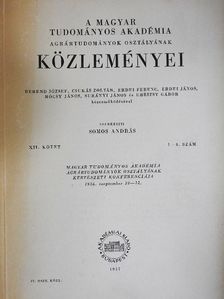 Bíró Károly - A Magyar Tudományos Akadémia Agrártudományok Osztályának Közleményei 1957/1-4. [antikvár]