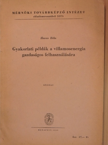 Havas Béla - Gyakorlati példák a villamosenergia gazdaságos felhasználására [antikvár]