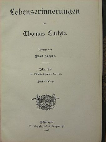 Thomas Carlyle - Lebenserinnerungen I. [antikvár]
