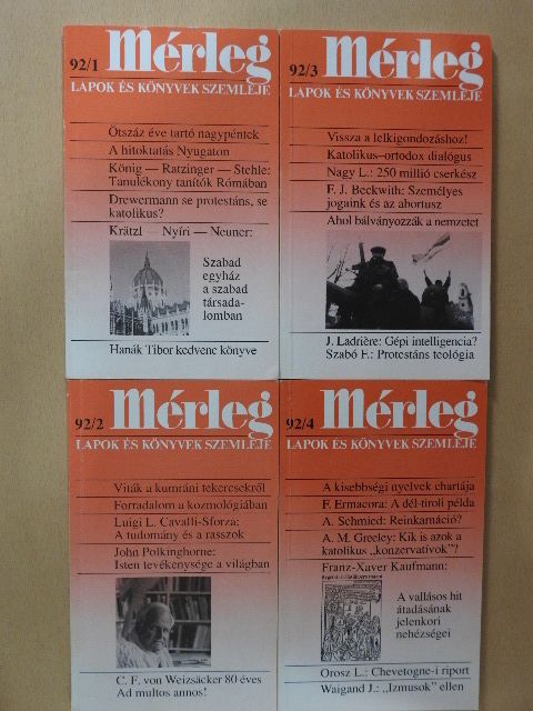 F. König - Mérleg 1992/1-4. [antikvár]