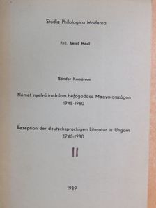 Komáromi Sándor - Német nyelvű irodalom befogadása Magyarországon 1945-1980 II. [antikvár]