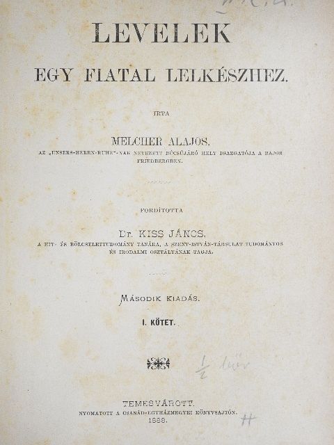 Melcher Alajos - Levelek egy fiatal lelkészhez I-II. [antikvár]