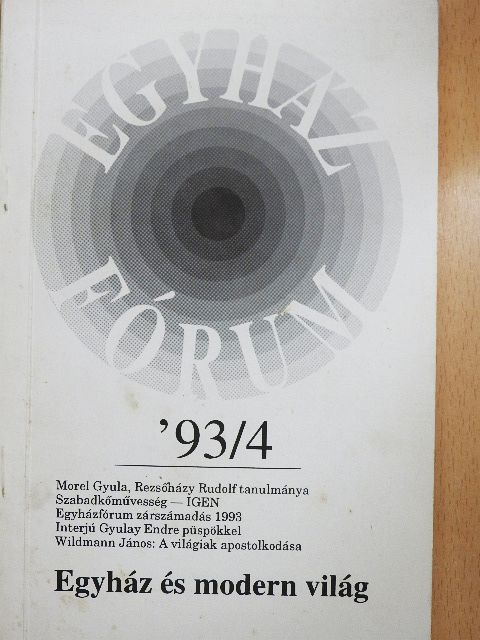 Hegyi Gyula - Egyházfórum 1993/4 [antikvár]