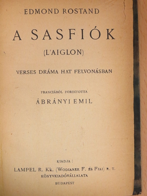 Edmond Rostand - A Sasfiók [antikvár]