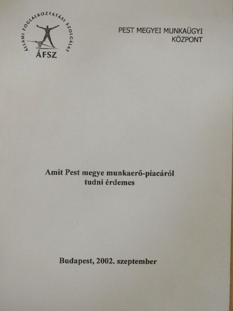 Amit Pest megye munkaerő-piacáról tudni érdemes  [antikvár]