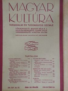 B. J. - Magyar Kultúra 1934. október 20. [antikvár]