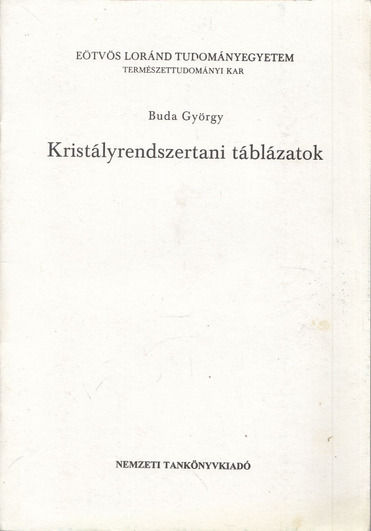 Buda György - Kristályrendszertani táblázatok [antikvár]