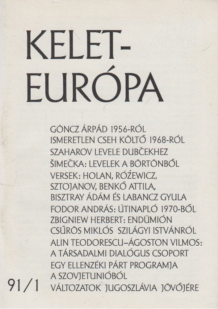 Wintermantel István - Kelet-Európa 1991/1. [antikvár]