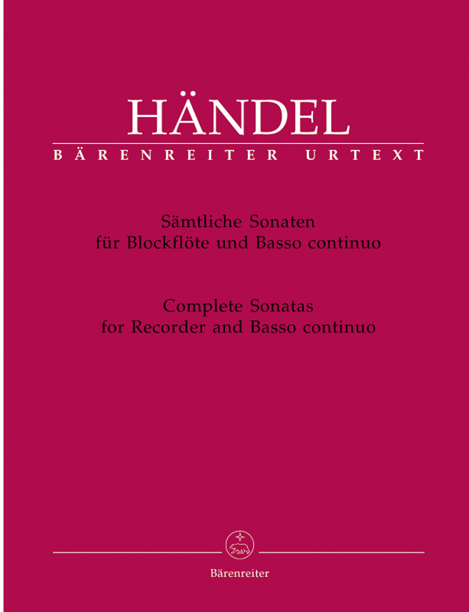 HAENDEL - SAEMTLICHE SONATEN FÜR BLOCKFLÖTE UND BASSO CONTINUO URTEXT (TERENCE BEST)