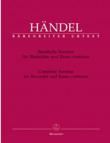 HAENDEL - SAEMTLICHE SONATEN FÜR BLOCKFLÖTE UND BASSO CONTINUO URTEXT (TERENCE BEST)