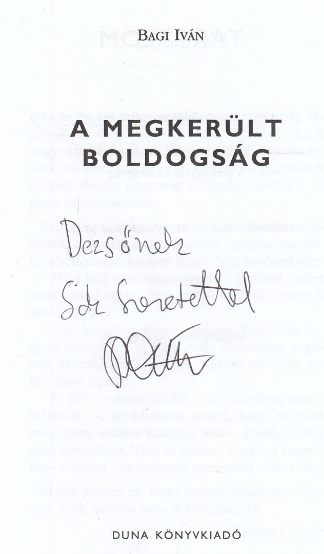 Bagi Iván - A megkerült boldogság (dedikált) [antikvár]