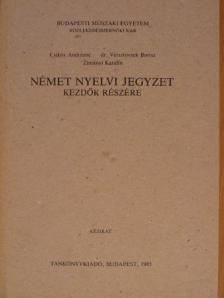 Csikós Andrásné - Német nyelvi jegyzet kezdők részére [antikvár]