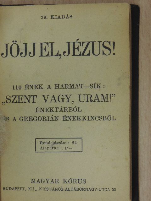 Jöjj el, Jézus! [antikvár]